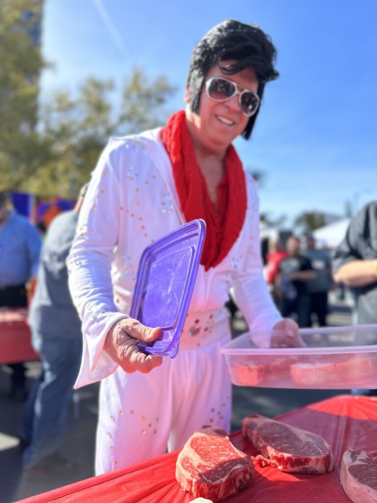 Elvis selecting an SCA steak. 